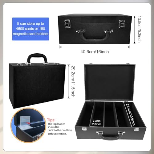 Card Storage Box for 3300 Trading Cards with Leather Closure