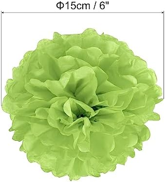PATIKIL 6 Lime Green Tissue Pom Poms Flowers 10 Pack