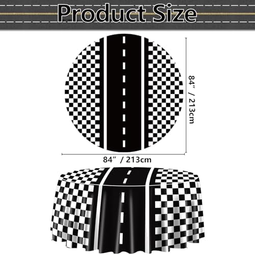 9 Pcs Racing Car Tablecloths for Round Table Party