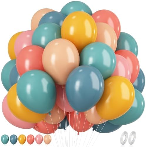 KEPMOV Boho Rainbow Balloons 60Pcs Set 12 Inch Decor