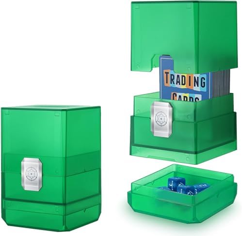 Sooez Card Box for MTG with Dice Storage Green
