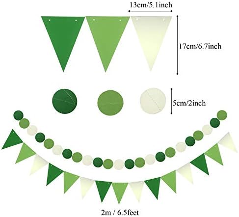 ZERODECO Green Confetti Balloons Fan Decor Set