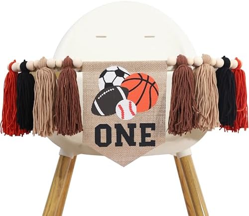 All Star Sport Balls High Chair Tassel Banner For 1st Birthday