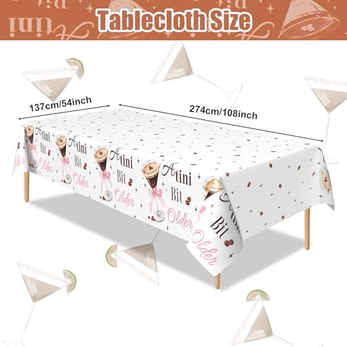 3Pcs Espresso Martini Tablecloths 54 x 108 Inch