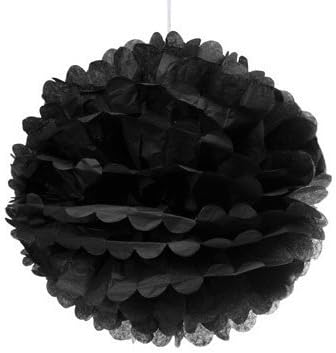Black Tissue Paper Pom Poms 10 Inch 3 Pack
