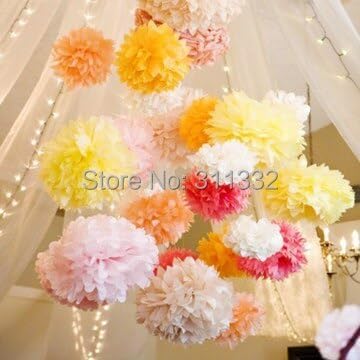 10pcs Lot Black Tissue Paper Flower Balls