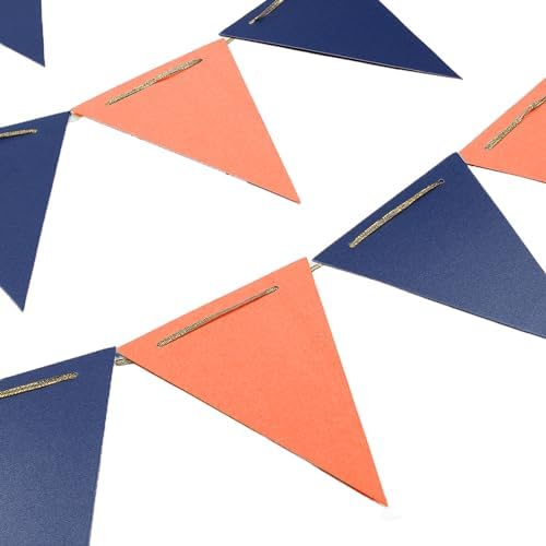 Blue And Orange Double Sided Triangle Pennant Banner Pack of 30