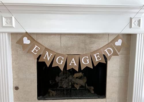 Engagement Party Decorations Engaged Burlap Banner 1