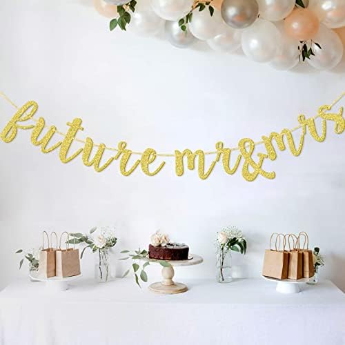 Gold Glitter Future Mr Mrs Banner