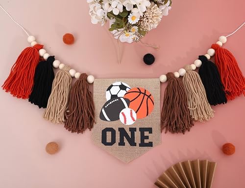 All Star Sport Balls High Chair Tassel Banner For 1st Birthday