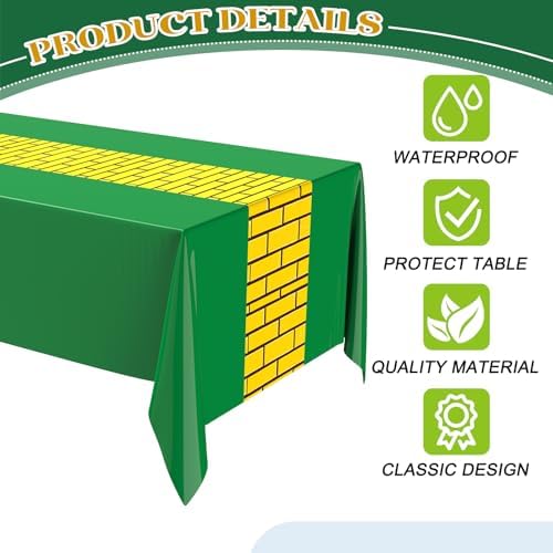 3 Pcs Yellow Brick Runner Tablecloth for Halloween Party