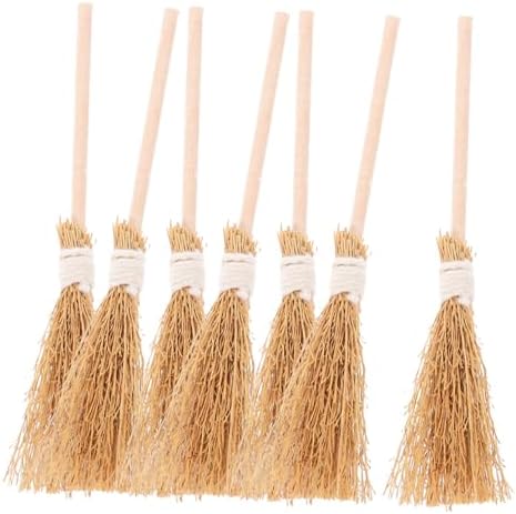 PRETYZOOM 10Pcs Mini Witch Brooms for Halloween Decor