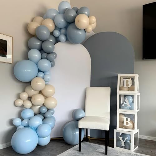 12 Inch Dusty Blue Gold Balloons Party Decor Set
