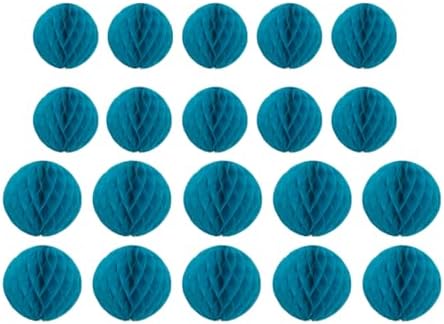 20pcs Teal Honeycomb Flower Balls for Party Decorations