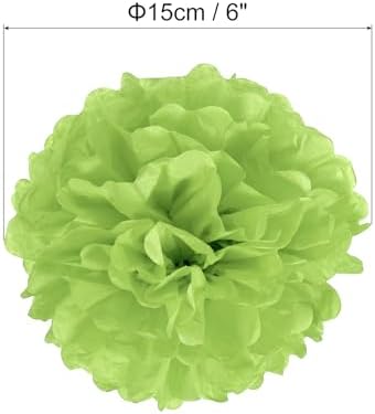 PATIKIL 6 Inch Lime Green Tissue Pom Poms 20 Pack