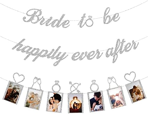 Concico Bridal Shower Decorations Silver Banner Kit