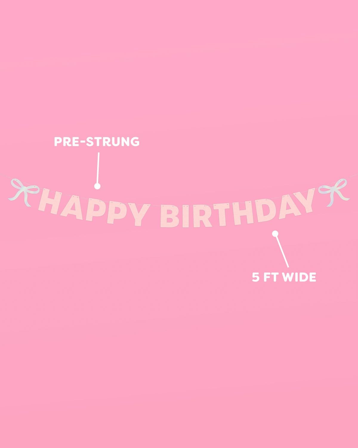 XO Fetti Happy Birthday Banner with Foil and Pink Glitter