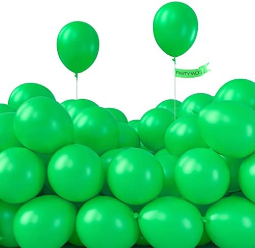 PartyWoo 120 pcs 5 inch Matte Kelly Green Latex Balloons