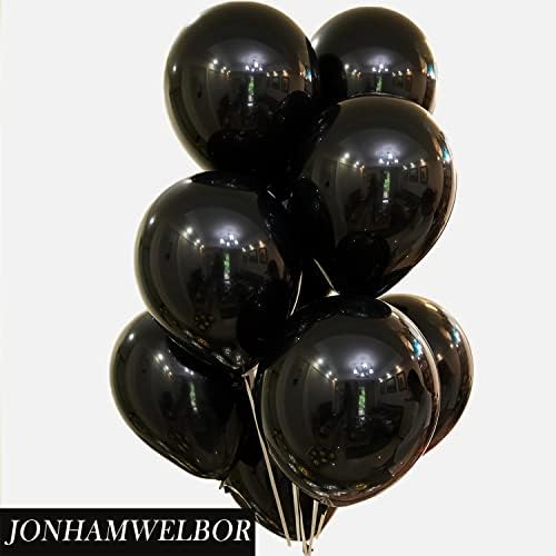 Jonhamwelbor 12 Inch Black Balloons 100 Pack