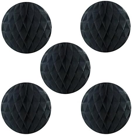 Wrapables 6 Inch Tissue Pom Pom Decor Set Black