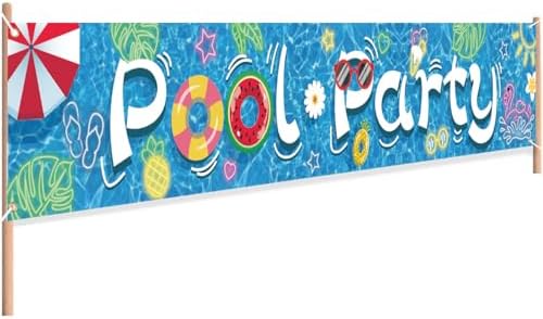 Partico Pool Party Banner for Summer Decorations