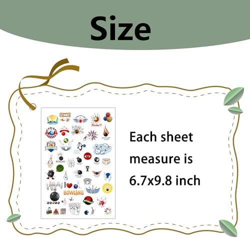 1200 Bowling Paper Stickers for Parties 24 Sheets