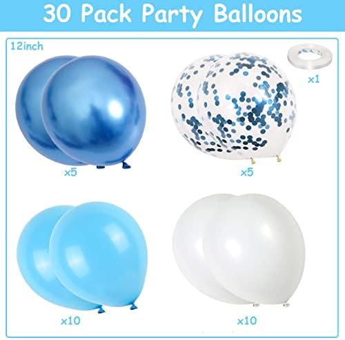 Blue and White Balloons Set for Birthday Parties