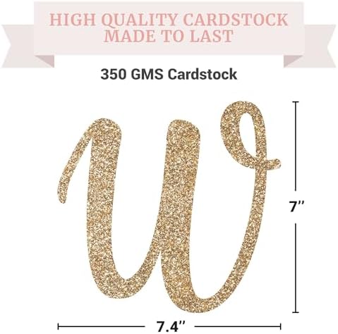 Pre-Strung Gold Glitter Anniversary Banner - No DIY