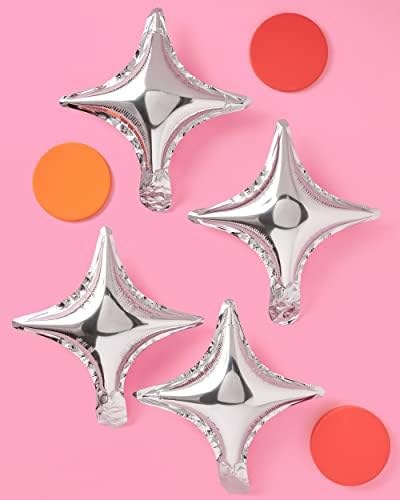 XO Fetti Silver Sparkle Foil Balloons 6pc Party Decor