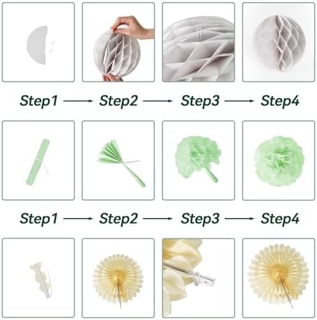 FunHot Sage Green and Dusty Pink Party Decorations Set