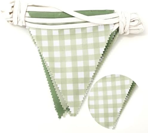 37 Ft Green Triangle Bunting Garland for Birthday Wedding Baby Shower