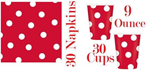 Oojami 30 Person Party Pack Red Polka Dots