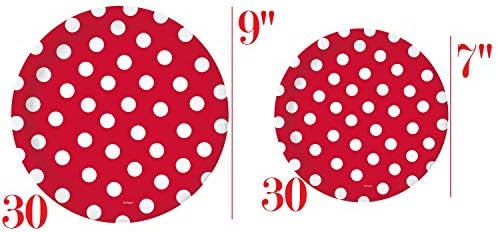 Oojami 30 Person Party Pack Red Polka Dots