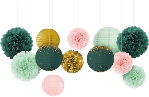 AOBKIAT Sage Green Party Decorations Set 12PCS