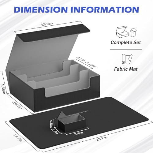 PUKYO Card Deck Box Set with Game Mat and 8 Dividers
