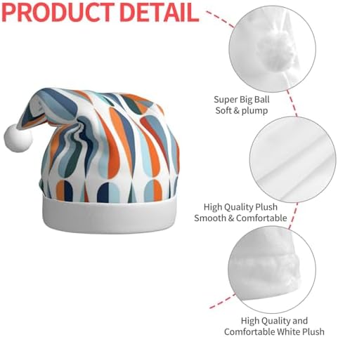 QinZheng Retro Santa Hat with Drop Shapes Print
