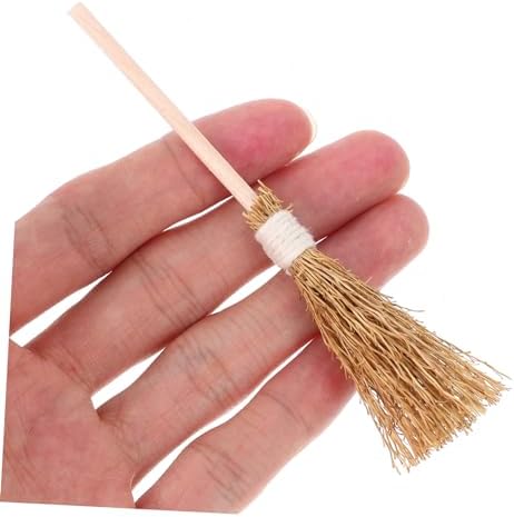 PRETYZOOM 10Pcs Mini Witch Brooms for Halloween Decor