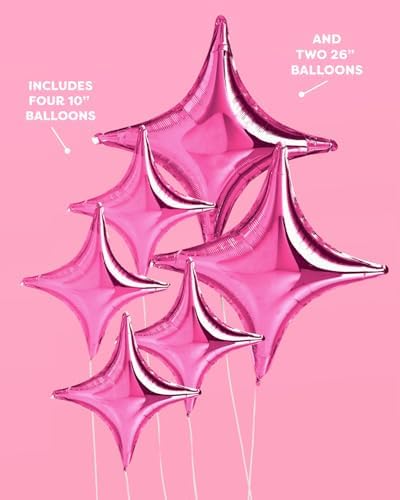 Xo Fetti Pink Sparkle Foil Balloons - 6 Piece Set