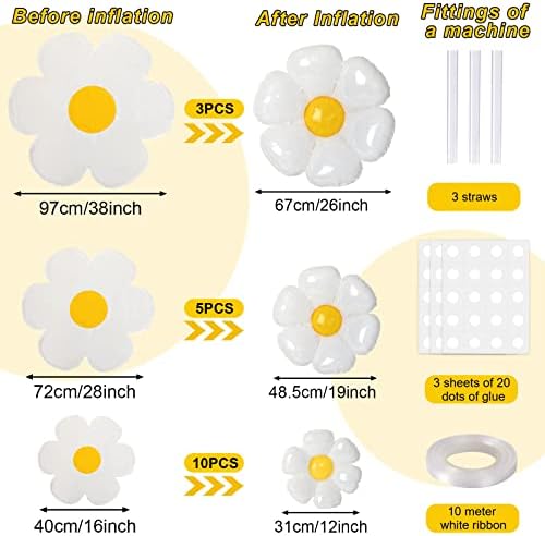 NOVWANG Daisy Balloons 18PCS Party Decorations