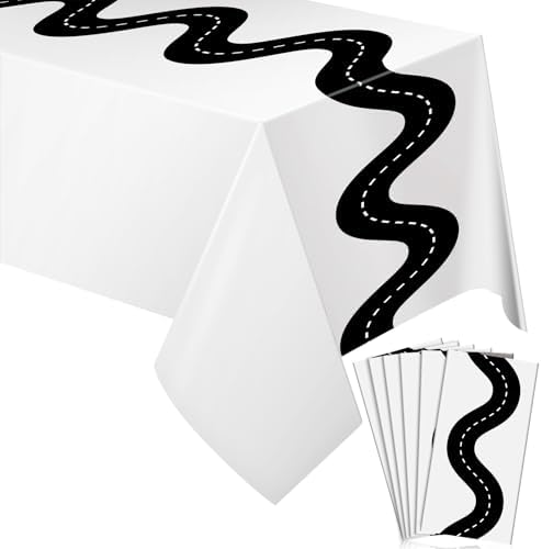 Irenare 6 Pcs Racing Car Table Covers 54x108 Inch