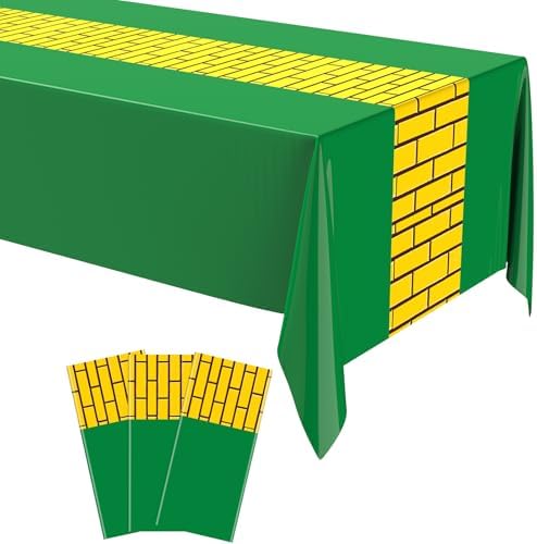 3 Pcs Yellow Brick Runner Tablecloth for Halloween Party
