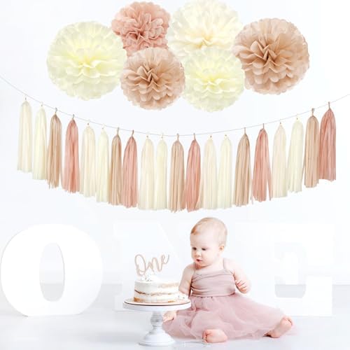 Champagne Gold Beige Boho Party Decor Kit 23pcs