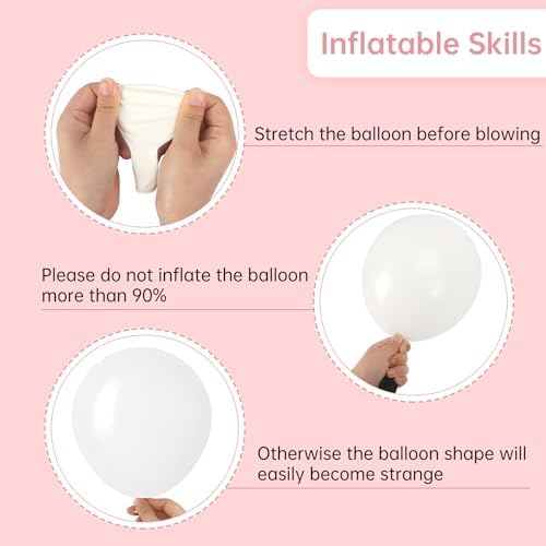 RUBFAC 87pcs White Balloons Kit for Garland Arch Decorations