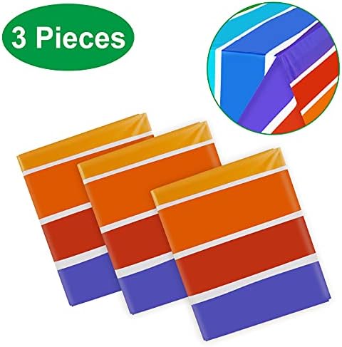 PHOGARY 3 Pack Rainbow Tablecovers for Party Decor