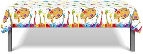 2Pcs Art Paint Tablecloths for Birthday Parties
