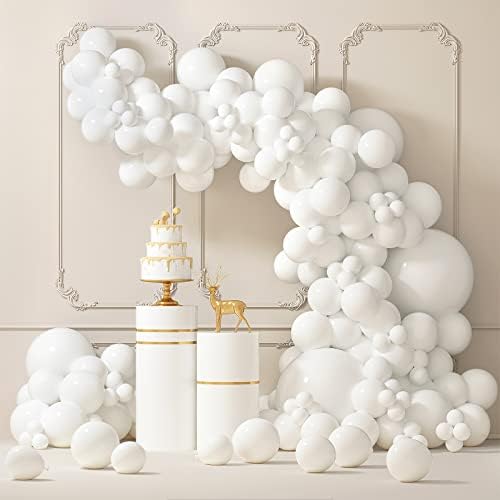 RUBFAC 87pcs White Balloons Kit for Garland Arch Decorations