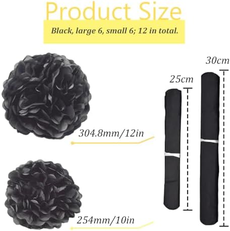Ruidee 12 Piece Tissue Paper Pom Poms Decorations