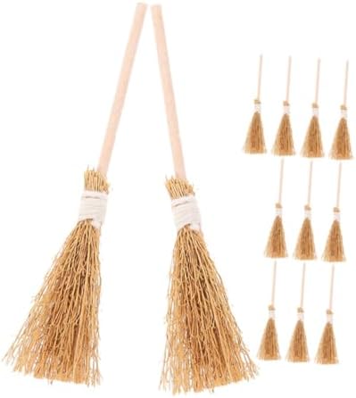 ABOOFAN 12Pcs Miniature Witch Brooms Halloween Decor
