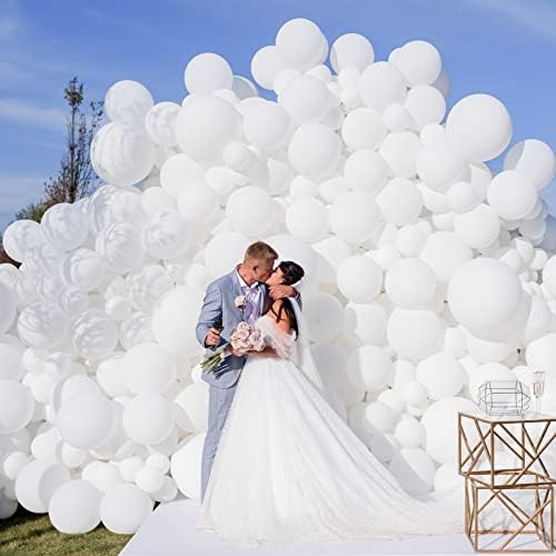 RUBFAC 87pcs White Balloons Kit for Garland Arch Decorations
