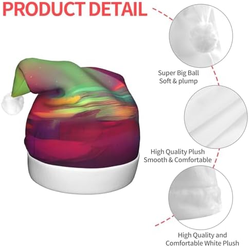 Qin Zheng LED Light Up Santa Hat for Adults Christmas Hat